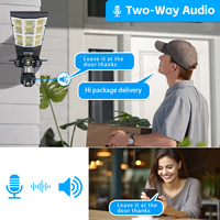 Lampe solaire extérieure avec caméra CCTV 12MP, triple objectif, 4G WiFi, tout-en-un, capteur PIR, lampe de sécurité pour jardin, route