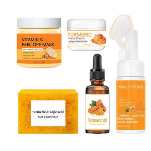 Ensemble de soins de <span class=keywords><strong>la</strong></span> peau au curcuma en vente chaude, 5 en 1, sérum éclaircissant <span class=keywords><strong>anti</strong></span>-<span class=keywords><strong>taches</strong></span>, crème, masque, nettoyant visage, ensemble de soins du visage végétalien - Product Image 2