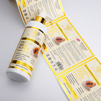 Étiquettes personnalisées pour flacons de gel douche, impression vinyle dorée, autocollants d'emballage imperméables, étiquettes autocollantes pour gel douche
