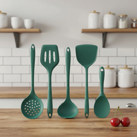 Ensemble d'ustensiles de cuisine en silicone sans BPA, résistant à la chaleur, avec louche à soupe, spatule, cuillère pour la maison, le restaurant et le camping