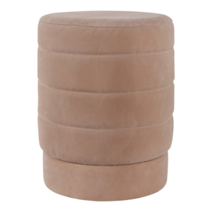 Pouf Rotondo in Camoscio, Sgabello Contemporaneo Poggiapiedi per Soggiorno, Arredamento Casa, Sedia da Toeletta - Product Image 1