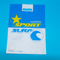 Sac de transport réutilisable en plastique PE durable, découpé sur mesure avec logo, poignée et soufflet, pour supermarchés et expositions personnalisées