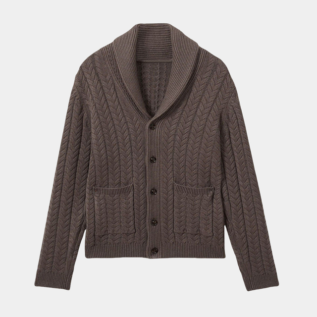 Custom OEM Winter Men's Oversized V-neck Cardigan Sweater Full Sleeve Wool Solid Pattern Breathable Quick Dry Anti-Wrinkle