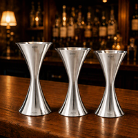 Jigger à cocktail double face en acier inoxydable 30ml 45ml 60ml, tasse doseuse, outil de mélange pour bar