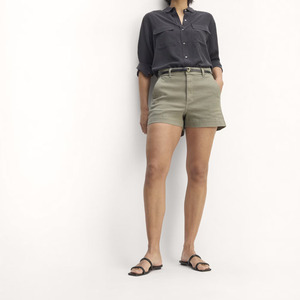 Pantalones cortos de algodón orgánico de cintura alta con estampado chino de patrón sólido de verano Unisex para mujer, transpirables, de secado rápido, con estampado antiarrugas - Product Image 1