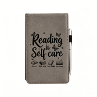 Carnet de notes à couverture rigide en cuir avec pochette et stylo, ensemble de bloc-notes de poche en cuir gravé au laser, mini carnet portable A7 pour l'école