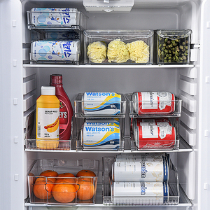 <span class=keywords><strong>Porte</strong></span>-conteneur en plastique transparent pour canettes pop, bacs de stockage pour canettes de soda, distributeur de boissons pour réfrigérateur et congélateur - Product Image 4