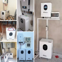 AMIBA 51.2V 100Ah LiFePO4 5kWh Batería de Litio Montada en Pared Powerwall Sistema de Almacenamiento de Energía Solar para el Hogar Smart BMS 10000+ Ciclos
