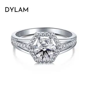 Dylam แหวนหินดีไซน์แบบไม่สม่ำเสมอสำหรับผู้หญิง,แหวนอัญมณีสำหรับเด็กผู้หญิงทรงชังกี้ฟรีกล่องใส่งานแต่งงาน