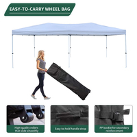 Carpa Plegable Portátil para Exteriores de 10x10 Pies, Carpa Cuadrada Publicitaria con Estructura de Acero y Aluminio, 4 Puertas, para Todas las Estaciones