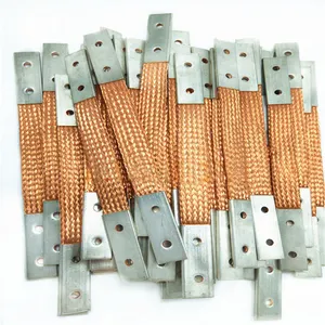 New Design Automobile Engine Battery Electrical Flexible Connecting Cable Braided Copper Tape Bonding Jumper Strip Wire