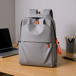 Student Backpack 18 In <b>Computer</b> Interlayer Unisex College Student Casual Travel <b>Bag</b> Gray Solid Color - Product Image 1