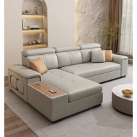 Sofá cama plegable de madera maciza de 3 plazas convertible con almacenamiento funcional inteligente para Villa, sala de estar, sofá de 3 plazas, sofá cama
