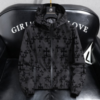 Nouveau Style 2025 : Veste Décontractée à Capuche en Toile pour Homme, Col Montant, Style Streetwear d'Automne avec Motif Lettré