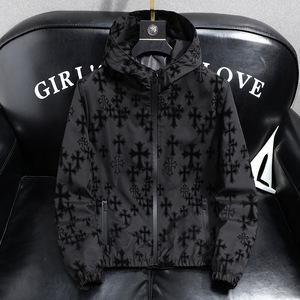 Giacca da Uomo in Tela Stile Casual 2025 con Cappuccio e Colletto Alto, Cappotto Autunnale Streetwear con Motivo a Lettere - Product Image 2