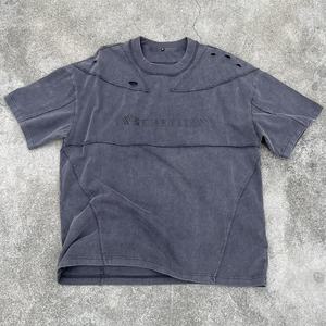 T-shirt surdimensionné en coton vintage streetwear, imprimé personnalisé, délavé, lourd, effet délavé à l'acide, fabricant de t-shirts - Product Image 1