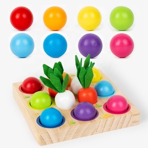 Jeu <span class=keywords><strong>de</strong></span> tirer les radis Konig Kids, jeu <span class=keywords><strong>de</strong></span> correspondance <span class=keywords><strong>de</strong></span> formes, jouets en bois, jouets sensoriels, éducation précoce, jouets éducatifs Montessori pour enfants - Product Image 1