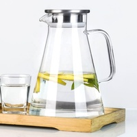 Botol Minum Kaca Borosilikat Antipanas, Toples Ketel Rotan, Pot Air Dingin Kapasitas Besar untuk Rumah Tangga