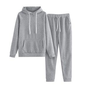 Ensemble de sweats à capuche pour hommes en gros à l'intérieur de polaire épaissie <span class=keywords><strong>pull</strong></span> à capuche ample caleçon sport costume décontracté pour hommes - Product Image 6