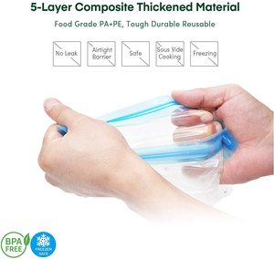 Suitable Sous Vide <b>Bags</b> Kit,BPA Free Sous Vide <b>Bags</b> With Vacuum Hand Pump for Sous Vide Cooking - Product Image 3
