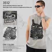 Rompi Pria Batik Poliester/Katun 275g Musim Semi/Panas 2026, Model Longgar, Bernapas, Sablon Personal, Produksi Pabrik