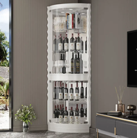 Meuble de bar d'angle de luxe en acier inoxydable avec rangement personnalisé pour vin et bar à vin, mobilier de salon