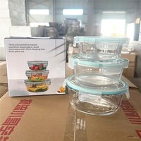 Microgolfbestendige BPA-vrije hoge borosilicaat glazen bewaardozen set bulkverpakking lekbestendige deksels in elkaar te schuiven opbergdozen maaltijd- en lunchboxen