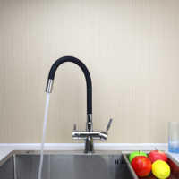 Robinet de cuisine russe chromé, rotatif à 360 degrés, 3 voies, mitigeur eau chaude et froide, douchette extractible, eau potable filtrée, à poser sur comptoir