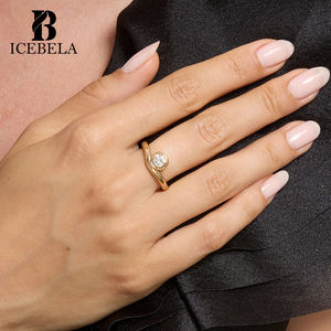 Anillos Ajustables de Plata de Ley 925 con Piedras y Diseño de Racimo para Mujer, Joyería Fina de Lujo al por Mayor - Product Image 2