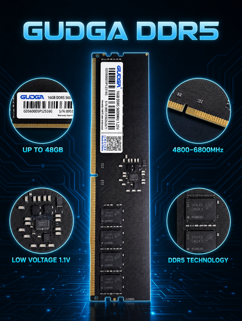 GUDGA DDR5 8GB 16GB 32GB 5600MHz Desktop ram in Stock
