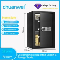 Coffre-fort domestique antivol Chuanwei AL002-70G avec empreinte digitale et mot de passe WiFi, dimensions 700x400x350MM