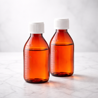 Flacon en plastique de 150 ml pour liquide médicamenteux, personnalisé, avec bouchon à vis, pour sirop contre la toux
