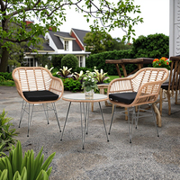 Meistverkauftes Günstiges Maßgefertigtes Zeitgenössisches Outdoor-Sofa-Set Stahlrahmen Wetterfest UV-Beständig PE-Rattan Langlebig Umweltfreundlich