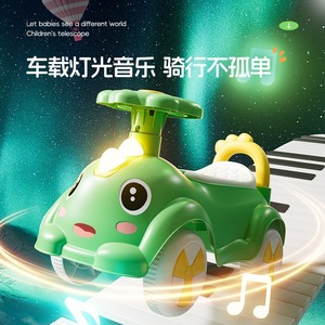 จักรยานทรงตัวสำหรับเด็กอายุ 3-6 ปี มีไฟกระพริบพร้อมเสียงเพลง นั่งขี่ได้ ดีไซน์รูปกบสีเขียว - Product Image 4