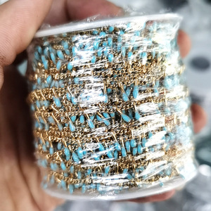 Chaîne de cheville en acier inoxydable émaillé plaqué or avec motif feuille coloré, bijou de cheville H1184, origine Yiwu - Product Image 3