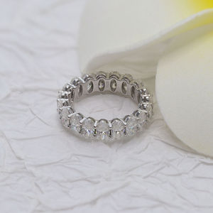 Paston Custom <span class=keywords><strong>Moissanite</strong></span> Ringen 3*5Mm D Vvs Ovale <span class=keywords><strong>Moissanite</strong></span> Eternity Ring S925 Sterling Zilver/<span class=keywords><strong>K</strong></span> Goud <span class=keywords><strong>Moissanite</strong></span> Ring - Product Image 2