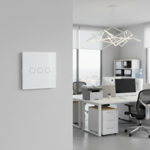 Nuevo Diseño UE/Reino Unido, Interruptor de Pared Inteligente de <span class=keywords><strong>3</strong></span> Botones y 10A, Control Remoto por Aplicación, Panel Táctil de Vidrio Templado, Wi-Fi Inalámbrico - Product Image 1