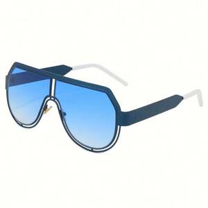 Lunettes de soleil rétro pour hommes et femmes, monture large, rouge, UV400, lentille monobloc, surdimensionnées, nouvelle collection 2020, vente chaude - Product Image 4