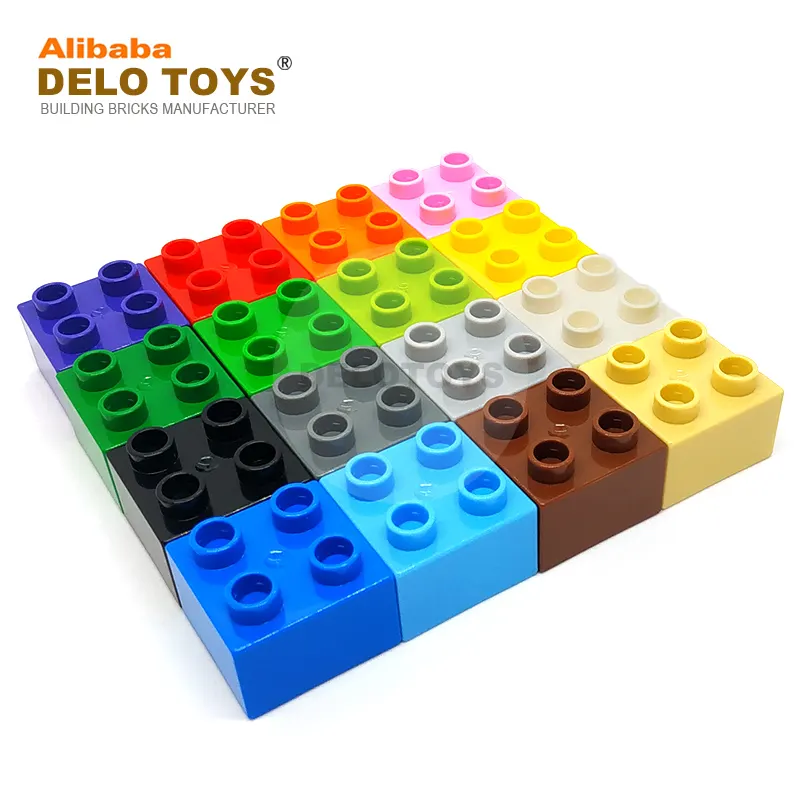 Giocattoli DELO (18 colori) giocattoli fai-da-te in plastica grandi blocchi 2x2 mattoni 2*2 3 + giocattoli per bambini regalo (JC045)