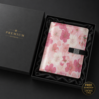 Carnet personnalisé avec impression florale UV 4K, journal en cuir PU personnalisé pour cadeau de mariage et papeterie féminine, cadeau d'entreprise
