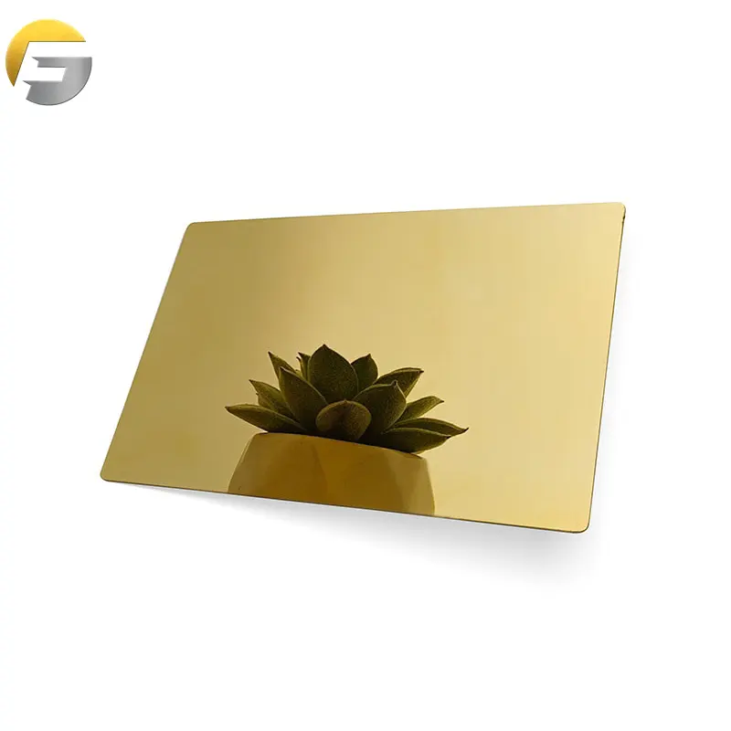 V40002 304/201/316 चमकदार सोने की स्टेनलेस स्टील शीट होम ऑफिस सजावट के लिए स्टेनलेस स्टील प्लेट