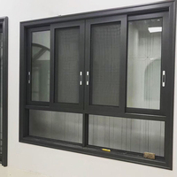 Pousser et tirer glissière à rupture thermique balcon maison fenêtres et portes en aluminium fenêtre coulissante en aluminium à double vitrage