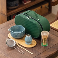 YUBIN Ensemble de 7 pièces personnalisable de bols à matcha portables en céramique, et batteur à matcha japonais en bambou, modèle 2026 très populaire, avec coffret cadeau