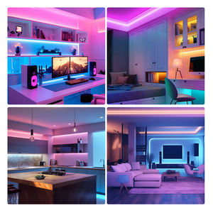 PERFECT Copper IP20 Non-waterproof Flexible 5 Colors RGBCCT High Density 840leds/m 12mm Dotless DC24V <b>Smart</b> COB LED <b>Strip</b> <b>Light</b> - Product Image 5