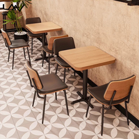 Ensemble table et chaises de style moderne pour café, bistrot, restaurant, hôtel, cadre en métal, chaise de salle à manger en cuir, mobilier