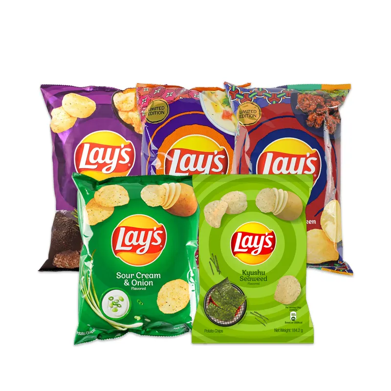 Best Verkopende Taiwan Lay 'S Chips 184G Koreaanse Bbq Kip Smaak Chinese Snacks 12 Verpakkingen Exotische Snacks