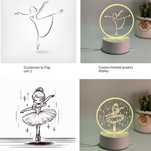 LOGO personalizzato 3D acrilico notte creativa lampada da tavolo USB LED per la camera da letto atmosfera per la scuola Plug-in a batteria per bambini - Product Image 2