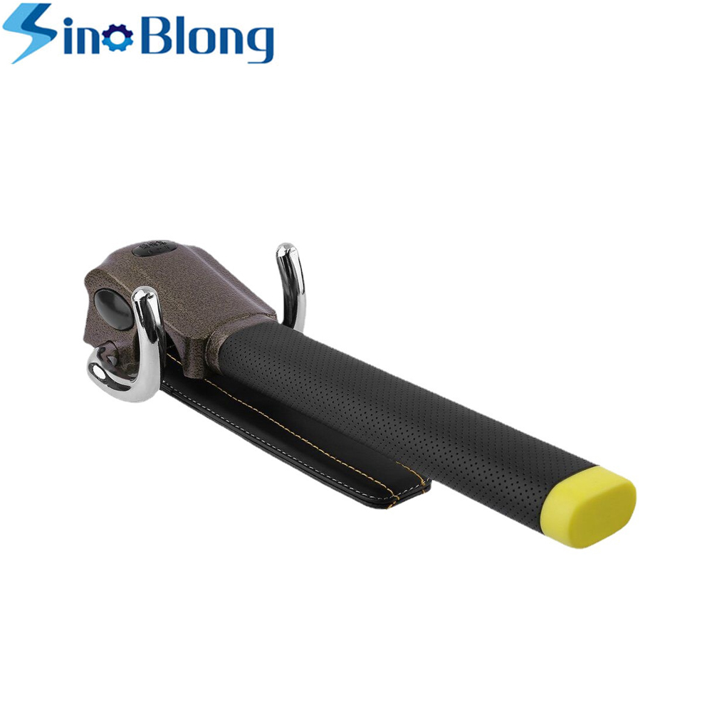 High-Quality Anti-Theft Car Steering Wheel Lock, Aluminum Alloy Lock Head PU Leather Handle - Qingda