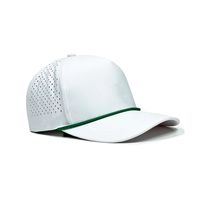 Gorra Deportiva Verde con Cuerda Blanca, 5 Paneles, Ajustable, para Uso en Exteriores, Primavera/Verano, Estilo Casual, Unisex, Adulto