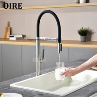 Robinet de cuisine extractible en nickel brossé pour eau potable, purificateur d'eau, fourni par l'usine